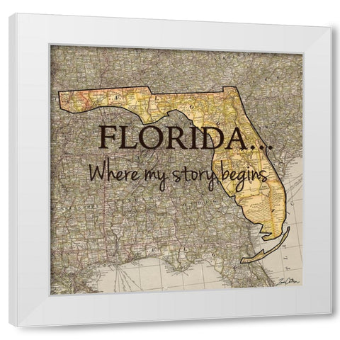 Story Florida White Modern Wood Framed Art Print by Carlson, Tina