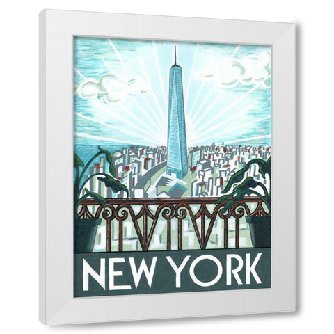 New York View White Modern Wood Framed Art Print by Reaves, Thom
