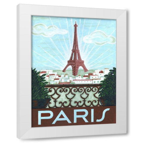 Paris View White Modern Wood Framed Art Print by Reaves, Thom
