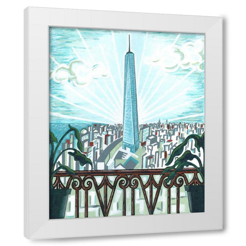 New York View 2 White Modern Wood Framed Art Print by Reaves, Thom