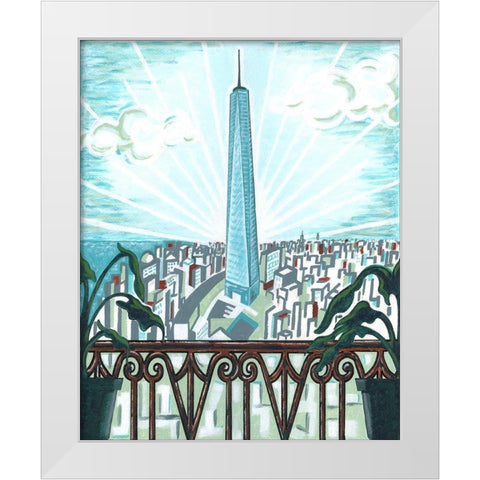 New York View 2 White Modern Wood Framed Art Print by Reaves, Thom