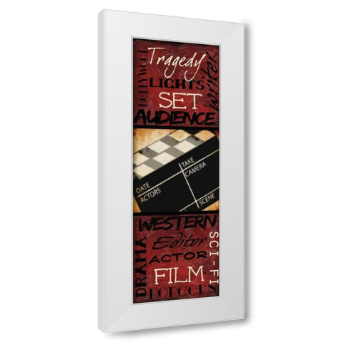 LIGHTS  CAMERA  ACTION B White Modern Wood Framed Art Print by Greene, Taylor