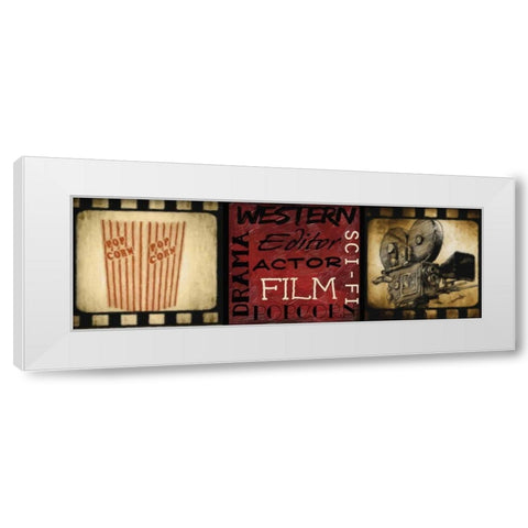LIGHTS CAMERA ACTION E White Modern Wood Framed Art Print by Greene, Taylor