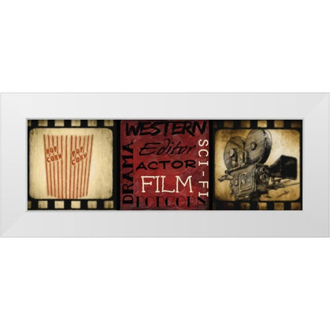 LIGHTS CAMERA ACTION E White Modern Wood Framed Art Print by Greene, Taylor