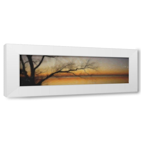 Tranquil Tree Silhouette White Modern Wood Framed Art Print by Greene, Taylor