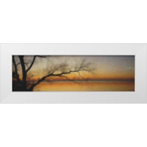 Tranquil Tree Silhouette White Modern Wood Framed Art Print by Greene, Taylor