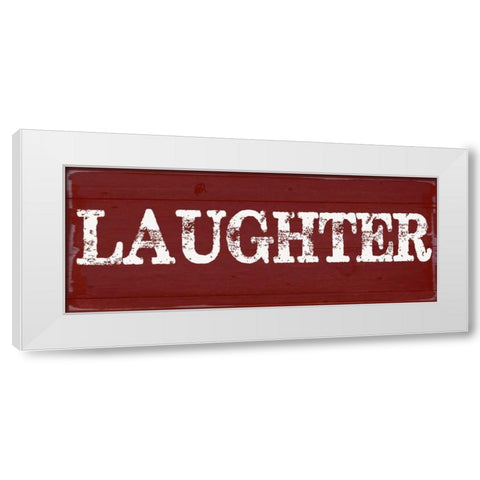 LAUGHTER White Modern Wood Framed Art Print by Greene, Taylor