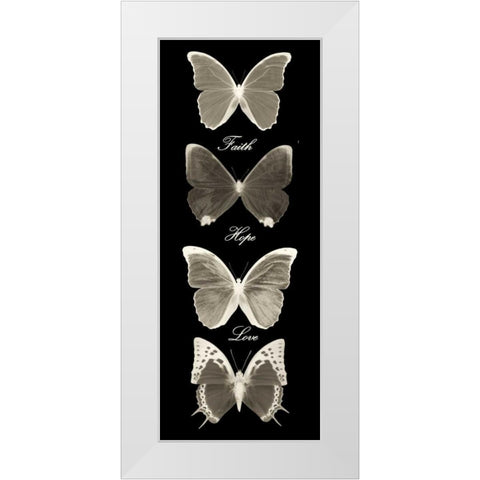 Hope Faith Love Butterflies 2 White Modern Wood Framed Art Print by Greene, Taylor