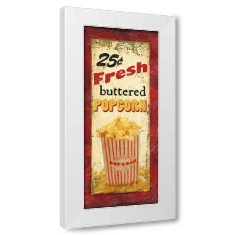 POPCORN White Modern Wood Framed Art Print by Greene, Taylor
