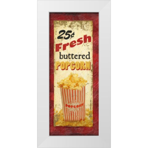 POPCORN White Modern Wood Framed Art Print by Greene, Taylor