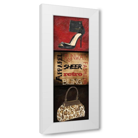 Fashion 9 Patch A White Modern Wood Framed Art Print by Greene, Taylor