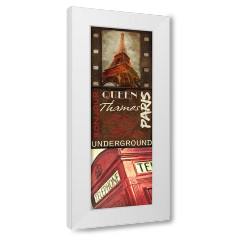 Travel 9 Patch A White Modern Wood Framed Art Print by Greene, Taylor