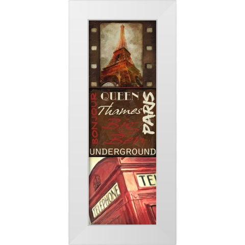 Travel 9 Patch A White Modern Wood Framed Art Print by Greene, Taylor