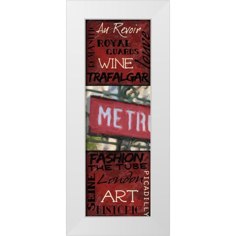 Travel 9 Patch B White Modern Wood Framed Art Print by Greene, Taylor