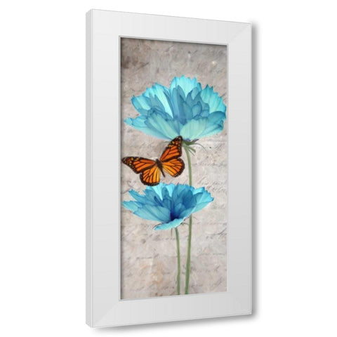 Blue Floral Panel I White Modern Wood Framed Art Print by Greene, Taylor