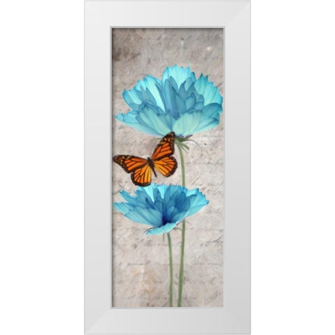 Blue Floral Panel I White Modern Wood Framed Art Print by Greene, Taylor
