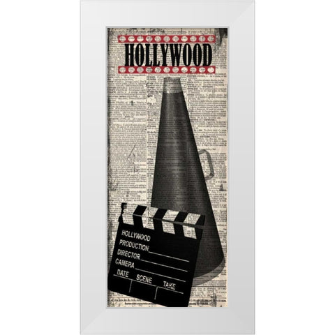HOLLYWOOD White Modern Wood Framed Art Print by Greene, Taylor