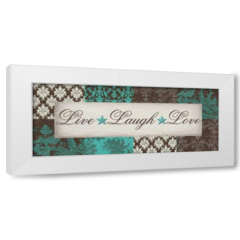 LIVE LAUGH LOVE White Modern Wood Framed Art Print by Greene, Taylor