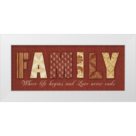 FAMILY White Modern Wood Framed Art Print by Greene, Taylor
