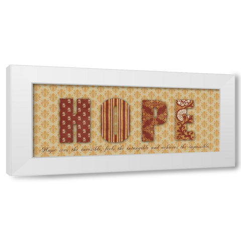 HOPE White Modern Wood Framed Art Print by Greene, Taylor