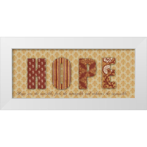 HOPE White Modern Wood Framed Art Print by Greene, Taylor