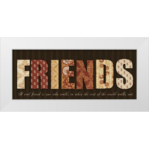 FRIENDS White Modern Wood Framed Art Print by Greene, Taylor
