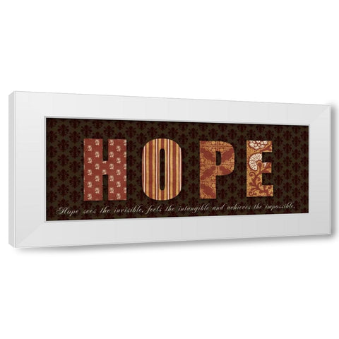 HOPE White Modern Wood Framed Art Print by Greene, Taylor