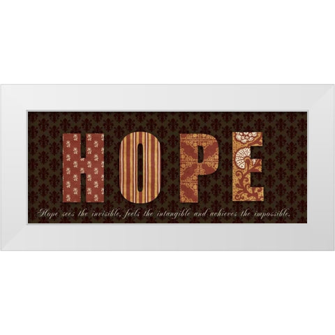 HOPE White Modern Wood Framed Art Print by Greene, Taylor