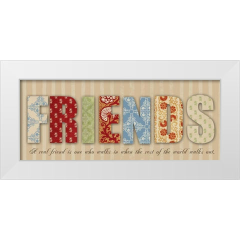 Friends Bright White Modern Wood Framed Art Print by Greene, Taylor