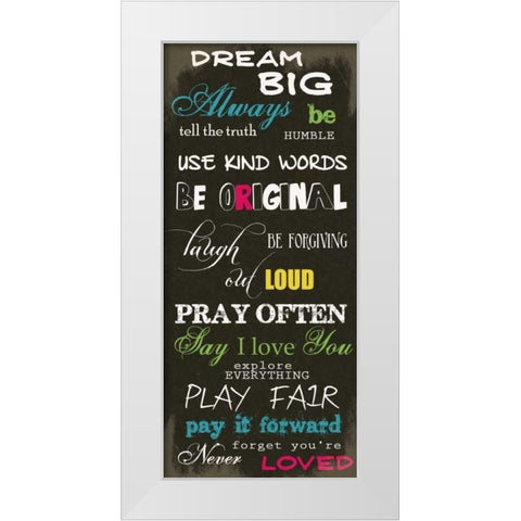 Dream Big E White Modern Wood Framed Art Print by Greene, Taylor