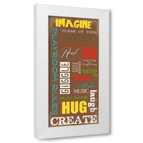 PLAYROOM White Modern Wood Framed Art Print by Greene, Taylor