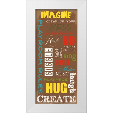 PLAYROOM White Modern Wood Framed Art Print by Greene, Taylor