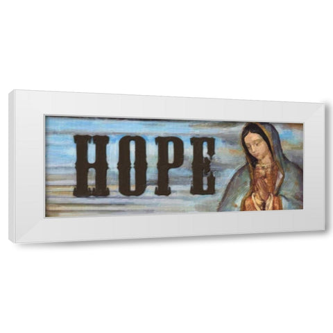 HOPE White Modern Wood Framed Art Print by Greene, Taylor