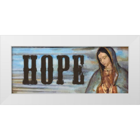 HOPE White Modern Wood Framed Art Print by Greene, Taylor