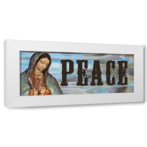 PEACE White Modern Wood Framed Art Print by Greene, Taylor