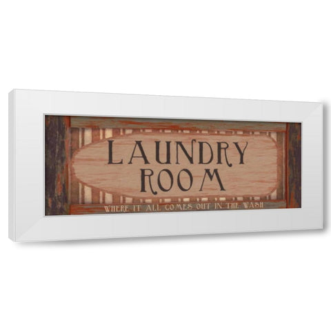LAUNDRY ROOM White Modern Wood Framed Art Print by Greene, Taylor