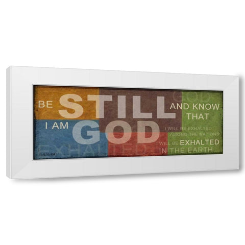 BE STILL B1 White Modern Wood Framed Art Print by Greene, Taylor