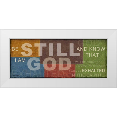 BE STILL B1 White Modern Wood Framed Art Print by Greene, Taylor