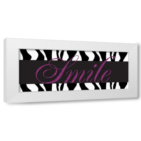 Smile Glitter White Modern Wood Framed Art Print by Greene, Taylor