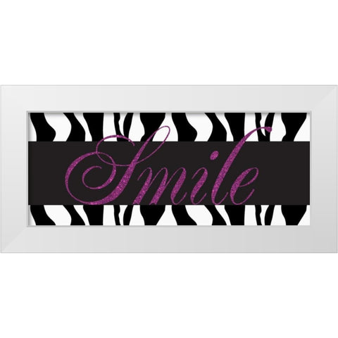 Smile Glitter White Modern Wood Framed Art Print by Greene, Taylor