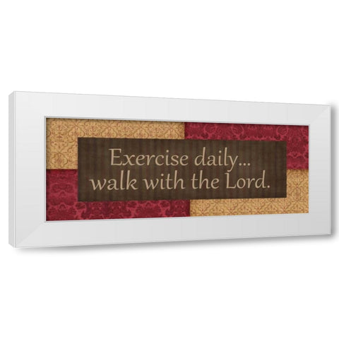 EXERCISE DAILY  White Modern Wood Framed Art Print by Greene, Taylor