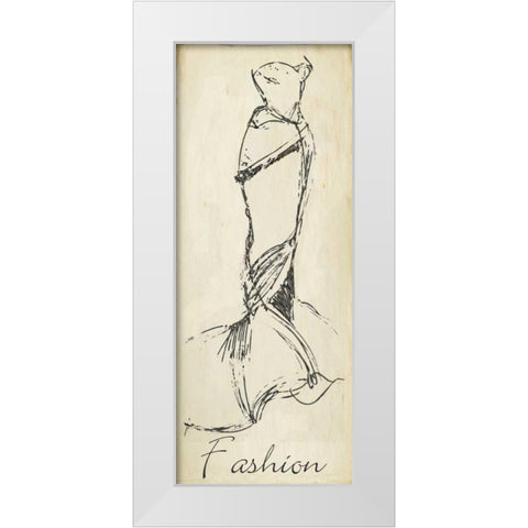 FASHION SKETCH White Modern Wood Framed Art Print by Greene, Taylor