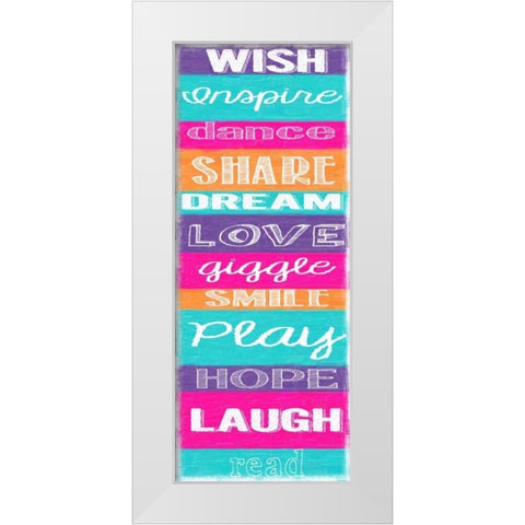 WISH STRIPE White Modern Wood Framed Art Print by Greene, Taylor