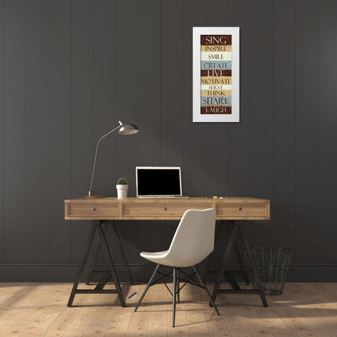 SING STRIPE ver 2 White Modern Wood Framed Art Print by Greene, Taylor