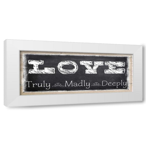 LOVE DEEPLY White Modern Wood Framed Art Print by Greene, Taylor