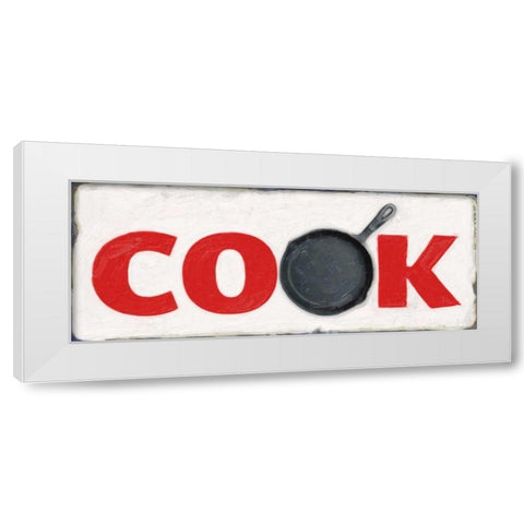 COOK SIGN White Modern Wood Framed Art Print by Greene, Taylor