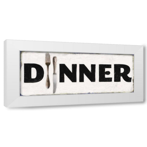 DINER SIGN White Modern Wood Framed Art Print by Greene, Taylor