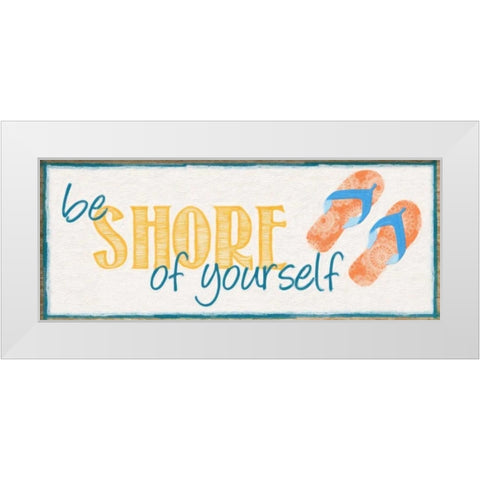 SHORE White Modern Wood Framed Art Print by Greene, Taylor