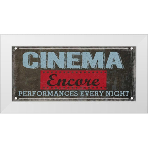 CINEMA ENCORE White Modern Wood Framed Art Print by Greene, Taylor