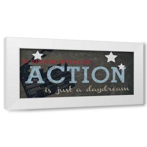 A VISION WITHOUT ACTION White Modern Wood Framed Art Print by Greene, Taylor